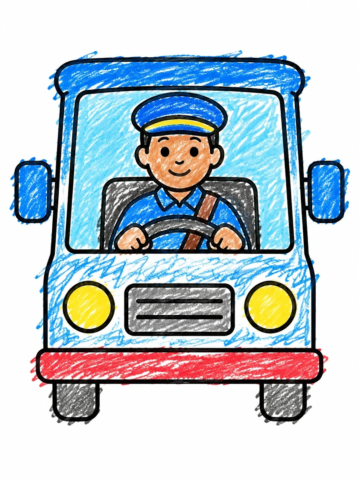 Colored example of the Friendly Mail Carrier Driving Delivery Van coloring page