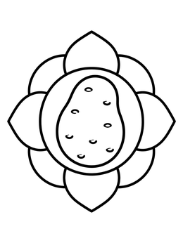 Free printable Potato In A Floral Frame coloring page