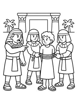 Free printable Potiphar Accusing Young Joseph coloring page