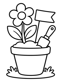 Free printable Potted Flower Teacher Gift coloring page