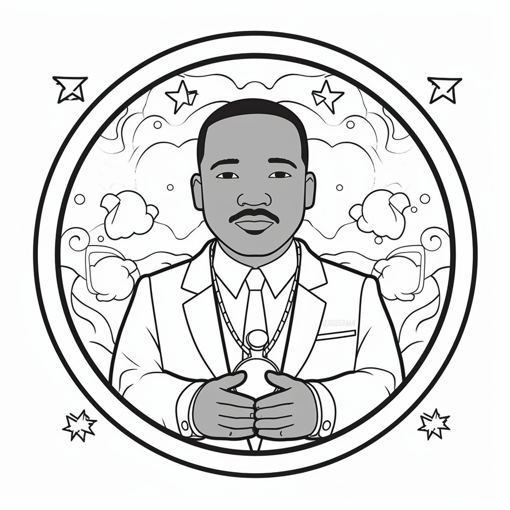 Powerful Mlk Image For Coloring - Coloring Page