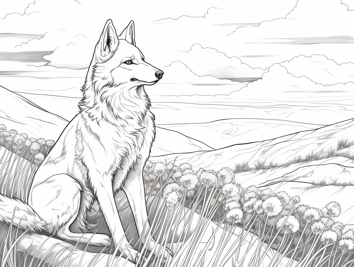 Prairie Beauty: Adult Coloring - Coloring Page
