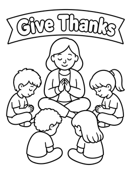 Free printable Children Praying In A Circle coloring page