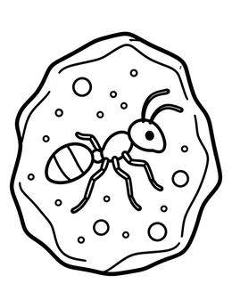 Free printable Prehistoric Ant In Amber Fossil coloring page