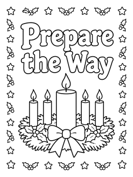 Free printable Prepare The Way Advent Wreath coloring page