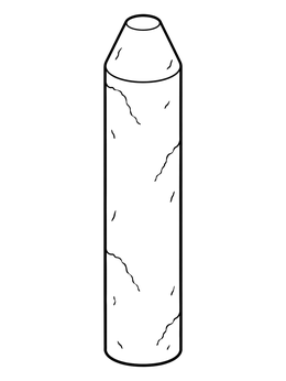 A chunky piece of chalk on this preschool coloring page ready for bright colors.