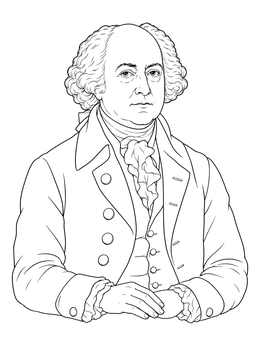 Free printable President John Adams Historical Portrait coloring page