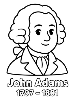 Free printable President John Adams Portrait coloring page