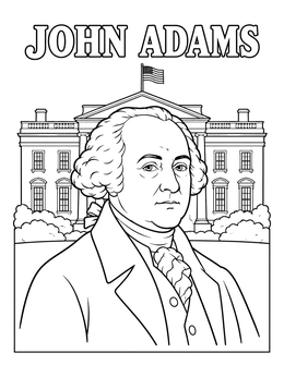 Free printable President John Adams And White House coloring page