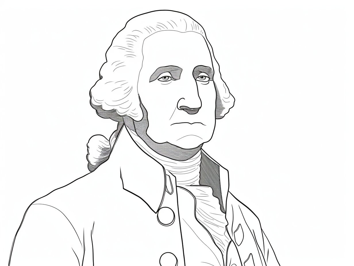 Presidential Coloring: George Washington - Coloring Page