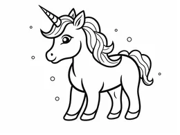 Little Unicorn With Flowing Mane