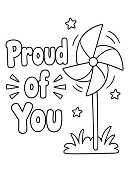 Free printable Proud Of You Pinwheel coloring page