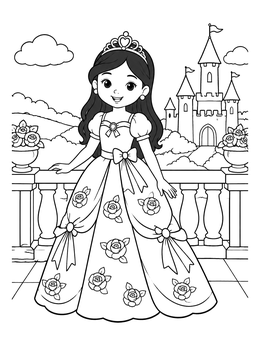 Free printable Princess On The Palace Balcony coloring page