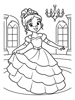Free printable Princess Dancing In A Ball Gown coloring page