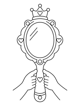Free printable Princess Handheld Mirror With Crown coloring page
