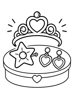 Free printable Princess Jewelry Set With Tiara coloring page
