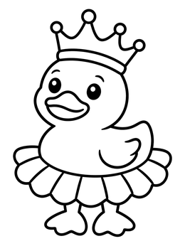 Free printable Princess Rubber Duck In A Tutu coloring page