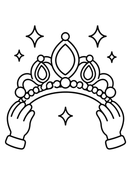 Free printable Princess Tiara Held By Hands coloring page