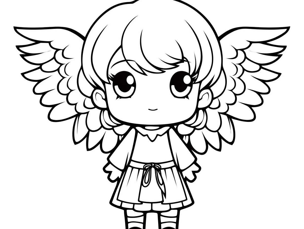 Printable Angel Anime To Color - Coloring Page