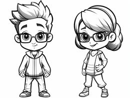 Boy And Girl Printable Coloring - Coloring Page