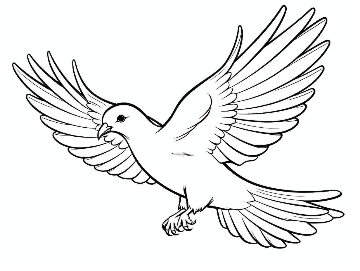 Printable Dove To Color - Coloring Page