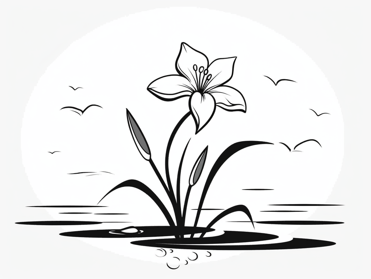 Printable Lily Flower Coloring Coloring Page