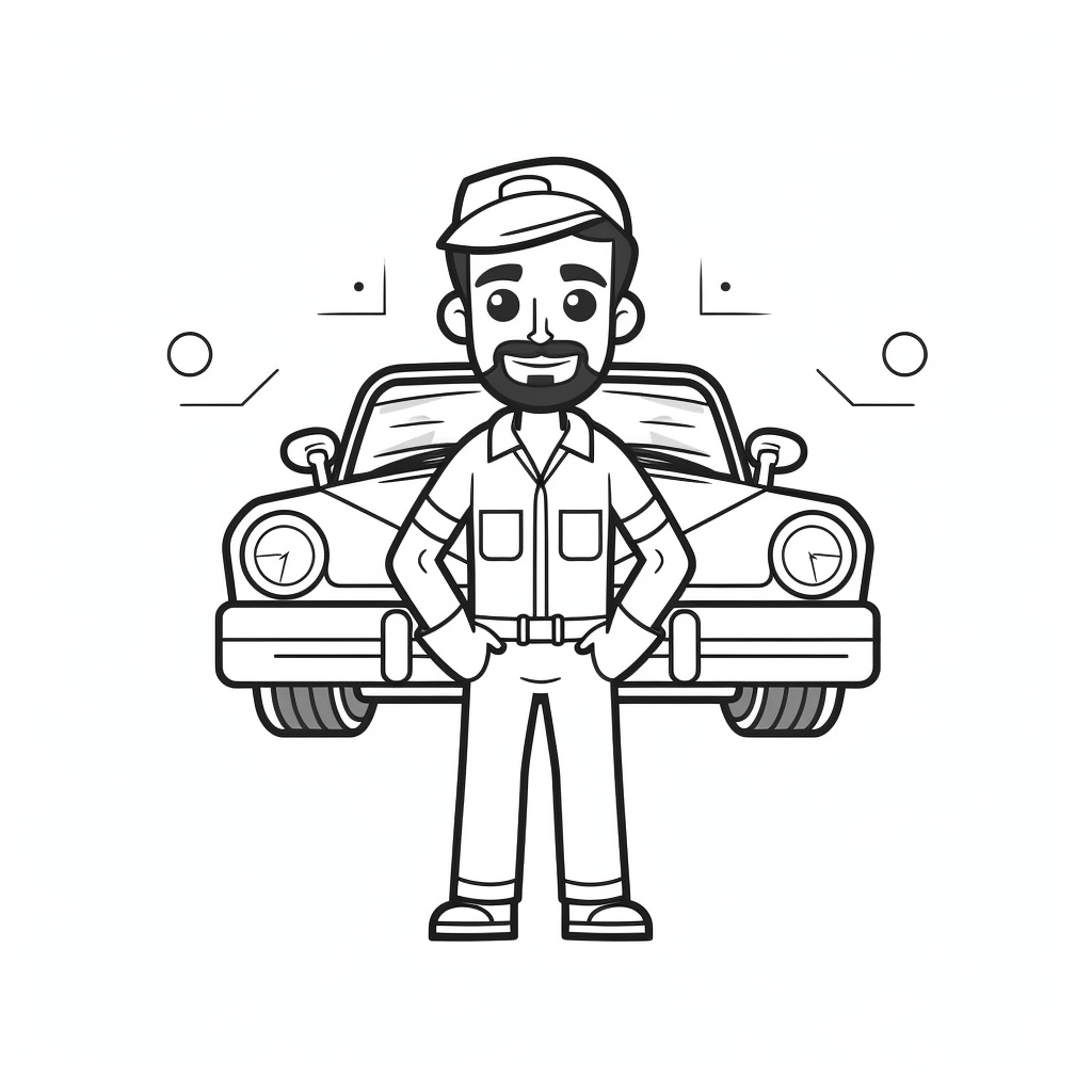 Printable Mechanic Coloring Page - Coloring Page