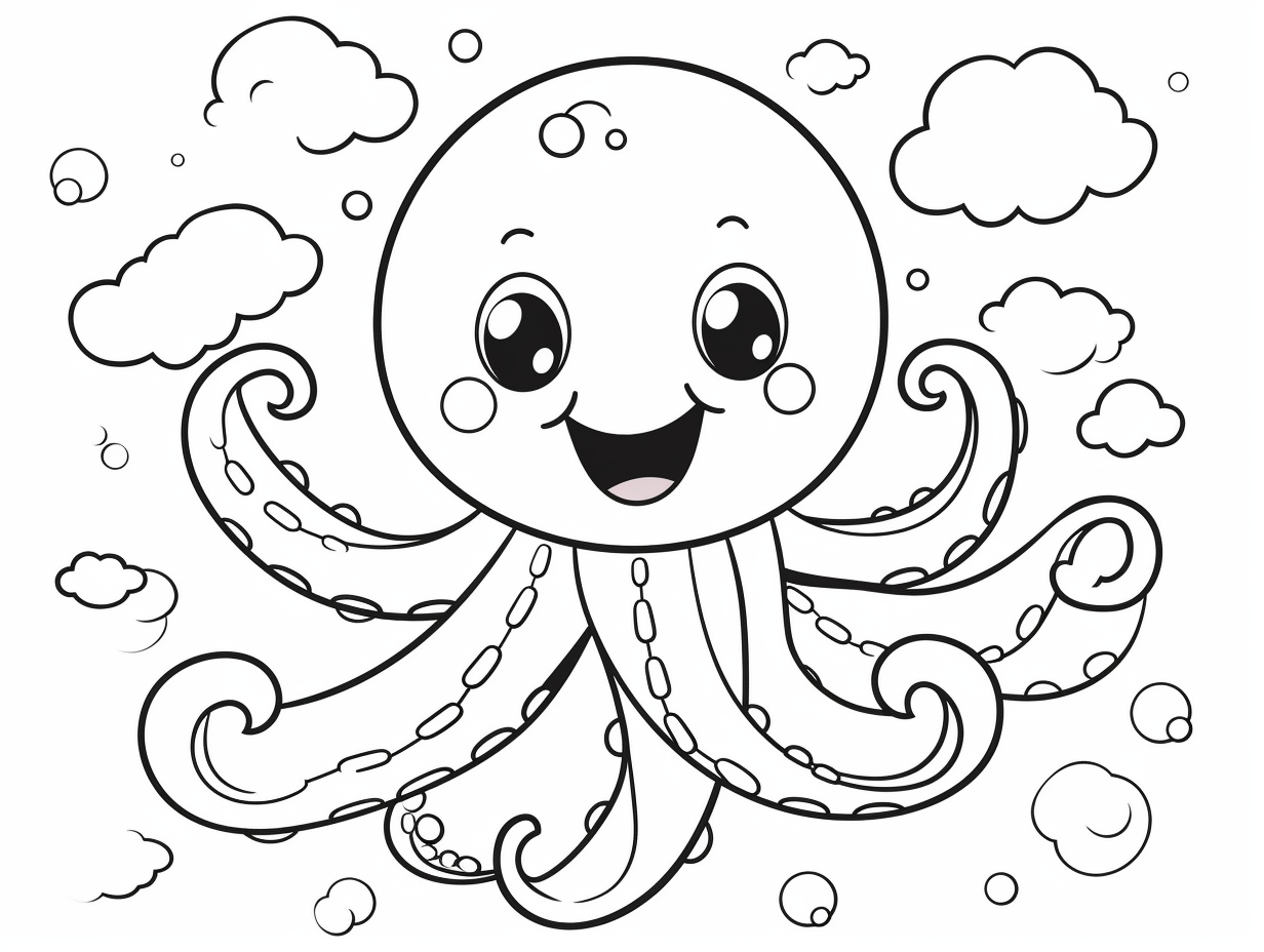 Printable Octopus Coloring Fun - Coloring Page