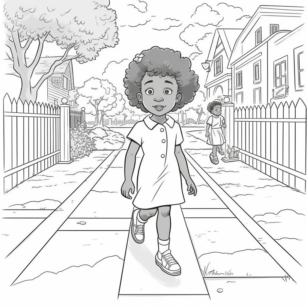 Printable Ruby Bridges - Coloring Page