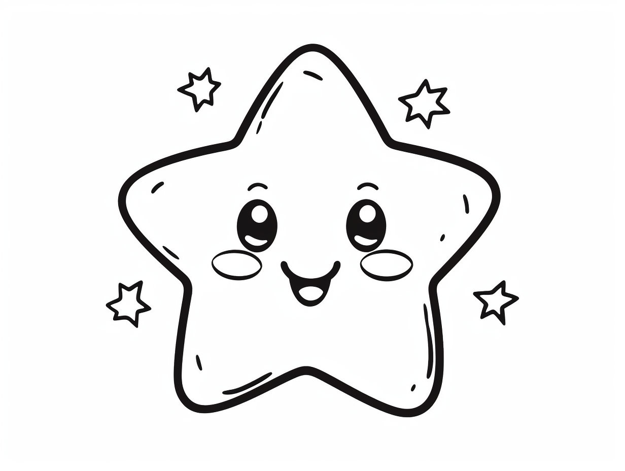 Printable Shining Star To Color - Coloring Page