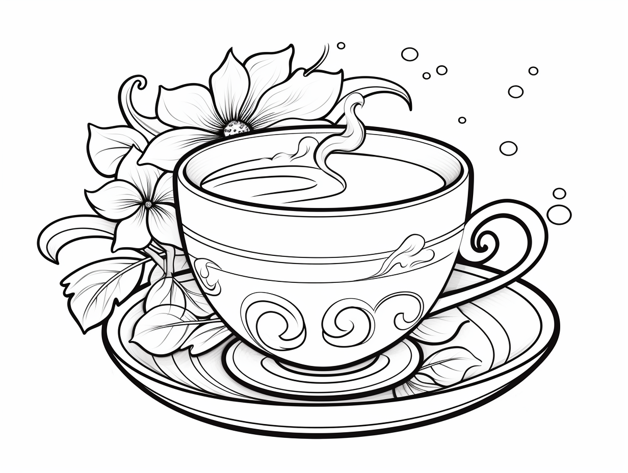 Printable Tea Cup For Coloring Coloring Page Printable Tea Cup For Coloring Coloring Page