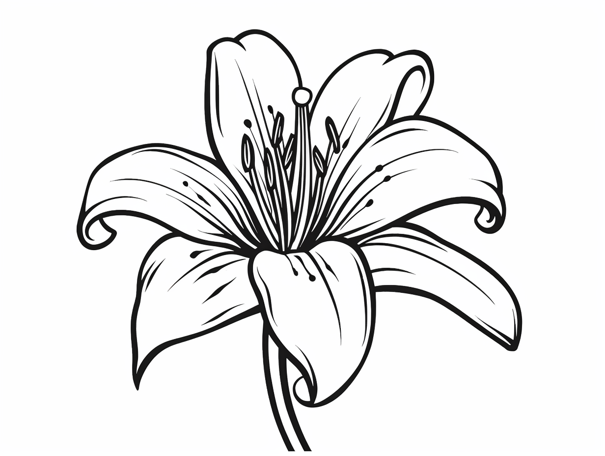 Printable Tiger Lily To Color - Coloring Page