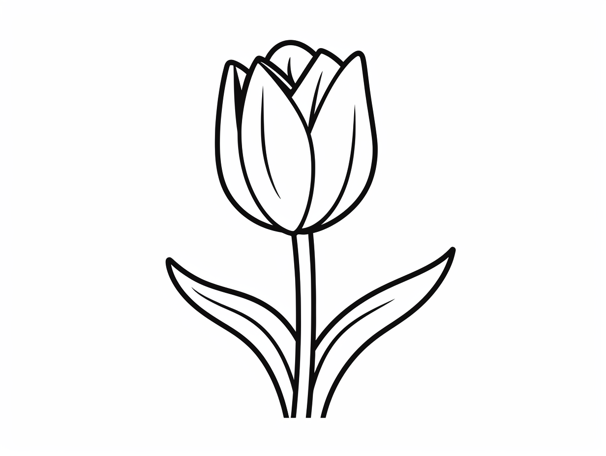 Printable Tulip To Color - Coloring Page