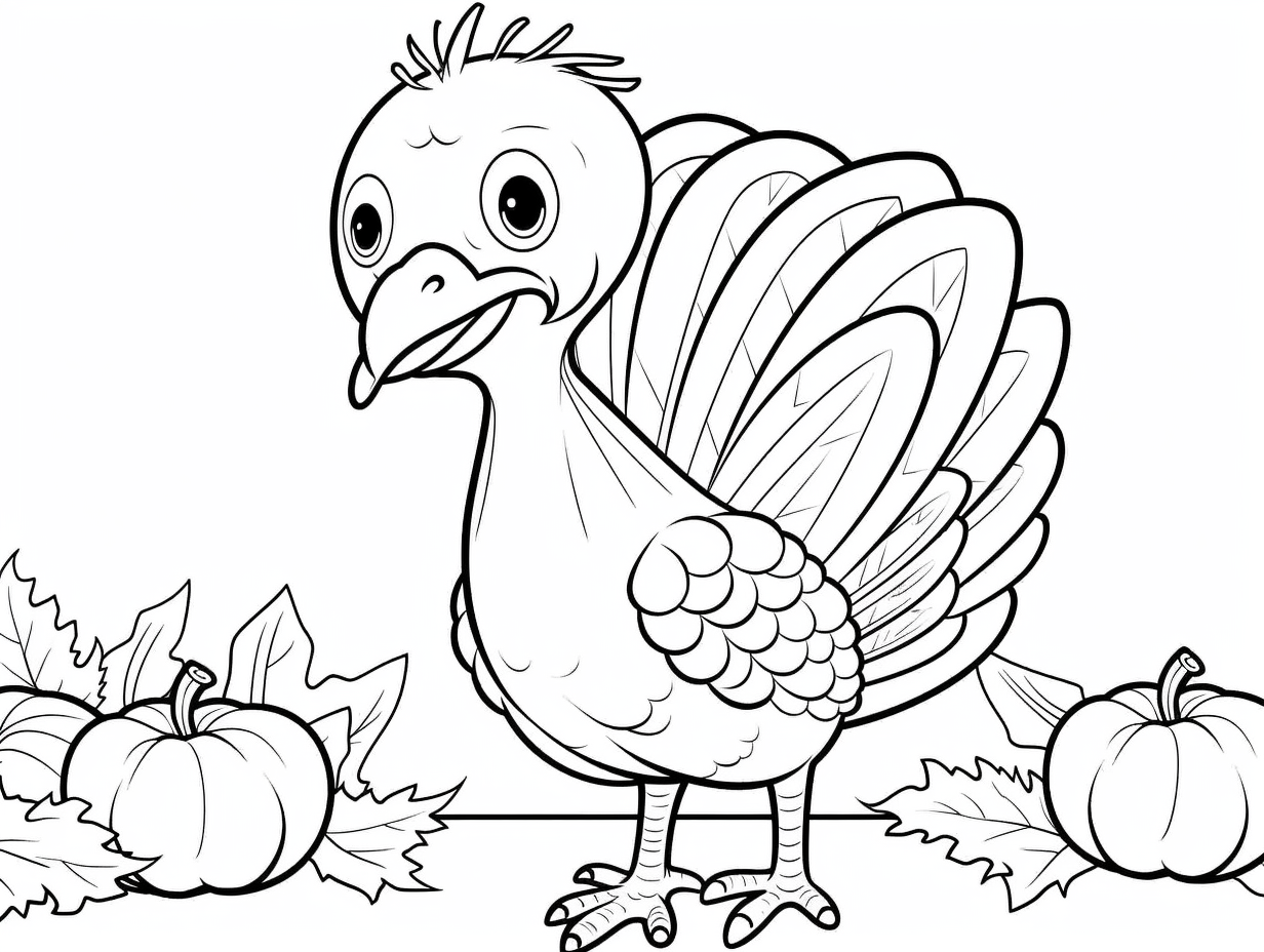 Printable Turkey To Color - Coloring Page