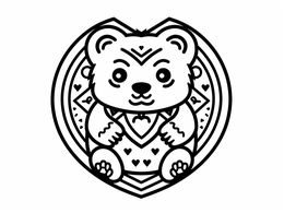 Free printable Printable Valentine's Day Teddy Bear Outline coloring page