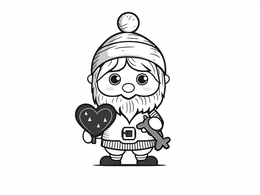 Free printable Printable Valentine's Gnome Picture coloring page