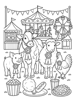 Free printable Prize Animals At The County Fair coloring page