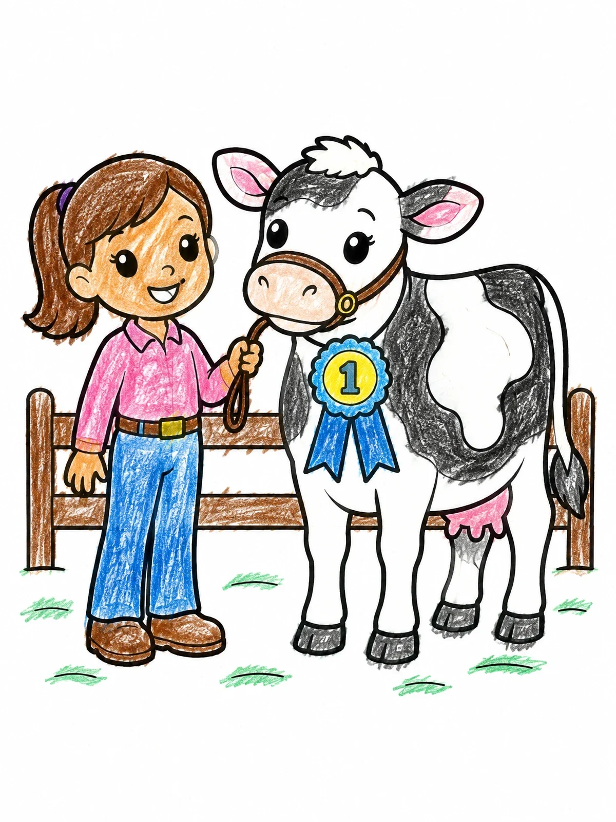 Colored example of the Prize Winning Cow At The Fair coloring page