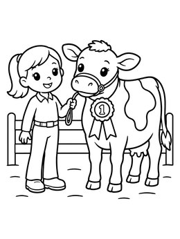 Free printable Prize Winning Cow At The Fair coloring page