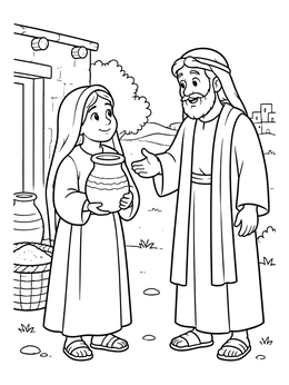 Free printable Prophet Elijah And The Kind Widow coloring page