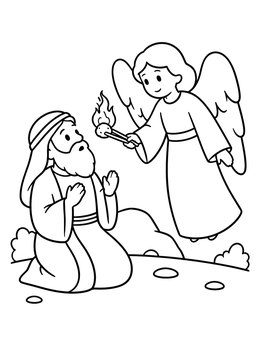 Free printable Prophet Isaiah And The Angel coloring page