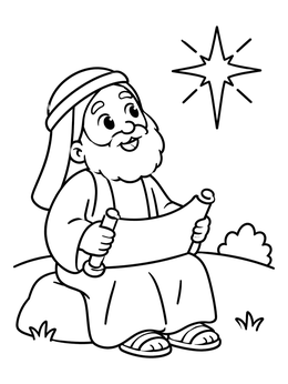 Free printable Prophet Isaiah And The Shining Star coloring page