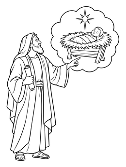 Free printable Prophet Isaiah And The Promised Child coloring page