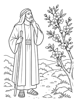 Free printable Prophet Jeremiah And Almond Blossom coloring page