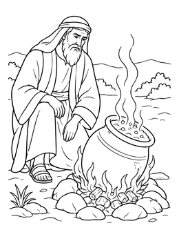Free printable Prophet Jeremiah And The Boiling Pot coloring page