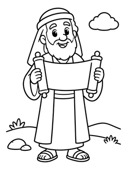 Free printable Prophet Jeremiah Holding A Scroll coloring page