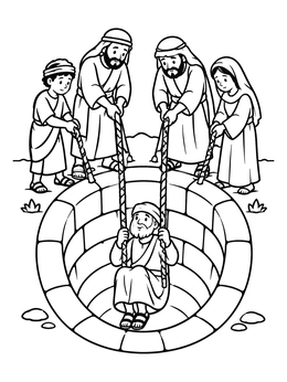 Free printable Jeremiah Rescued From The Cistern coloring page