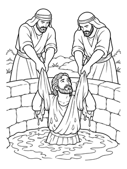 Free printable Jeremiah Rescued From The Cistern coloring page
