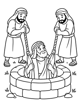 Free printable Jeremiah Rescued From The Cistern coloring page
