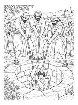Free printable Rescuing Jeremiah From The Cistern coloring page